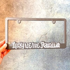 🌺 LUCKY WE LIVE HAWAII car license plate cover